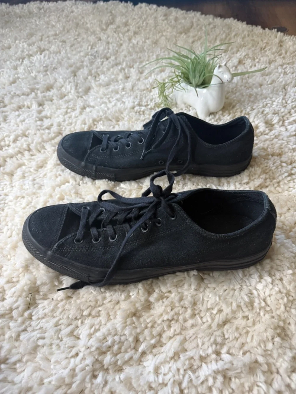Classic Converse like new skater, athletic trendy Men's Black Low-Top Canvas Sne